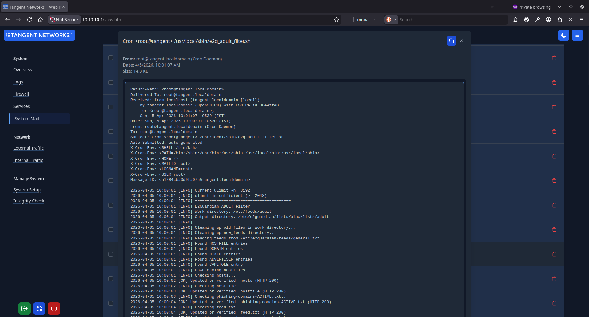 Cron Notification Mail Modal