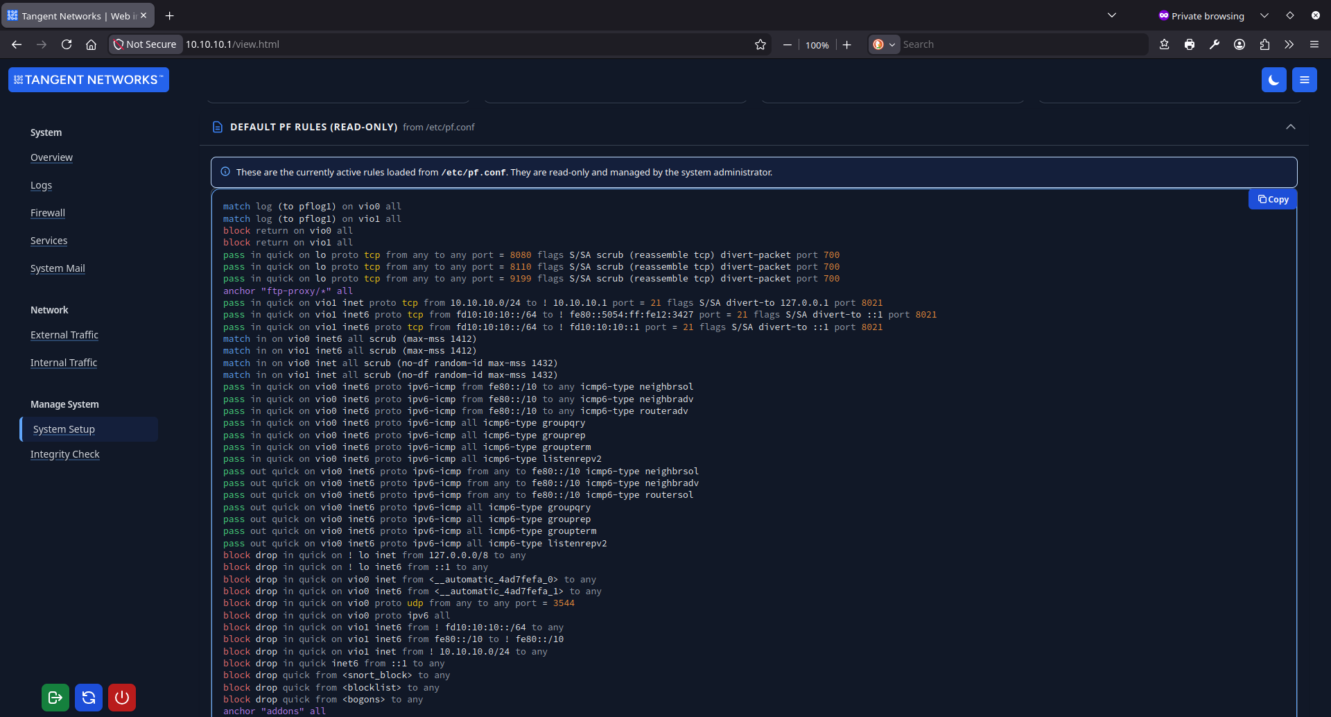 Firewall Base Ruleset Viewer